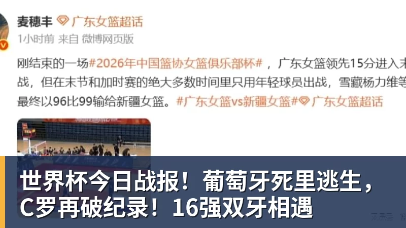 乐鱼体育世界杯今日战报！葡萄牙死里逃生，C罗再破纪录！16强双牙相遇